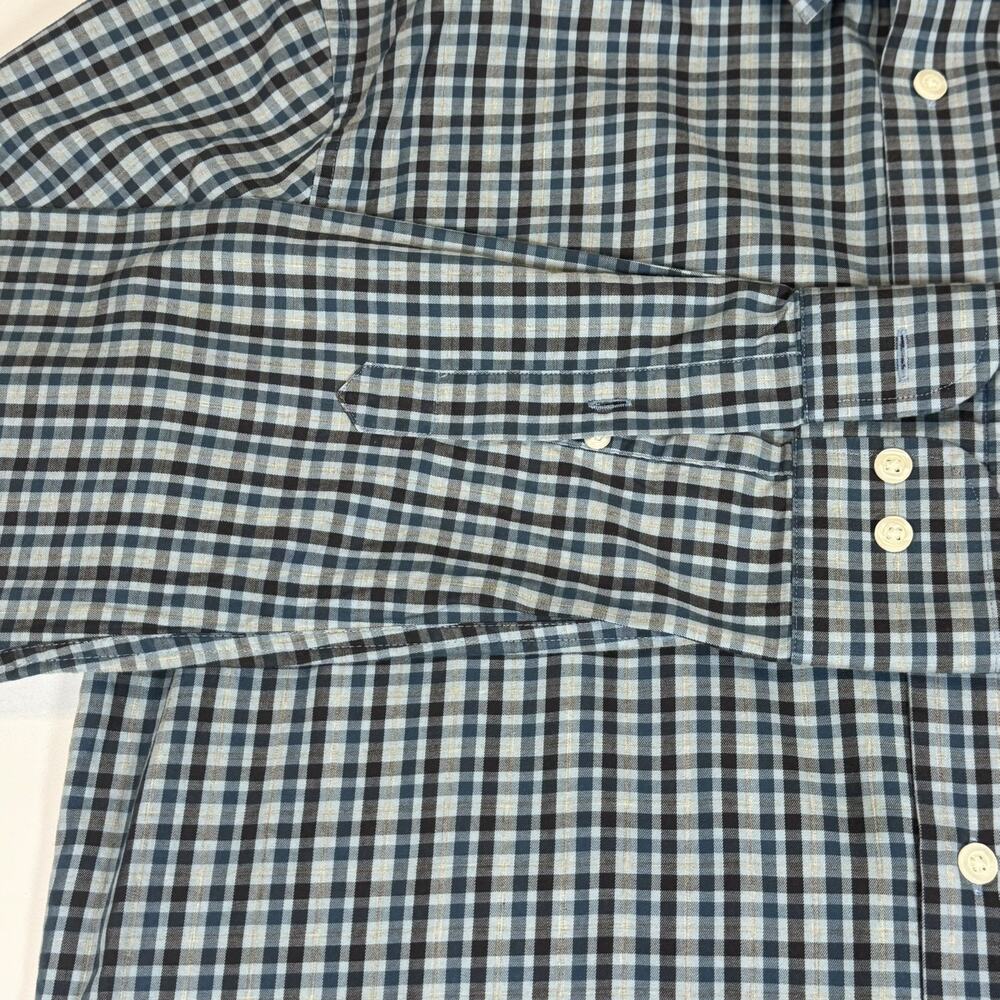 Johnnie-O Shirt Mens Large Blue Check Stretch Button Up Long Sleeve Casual - Picture 10 of 14